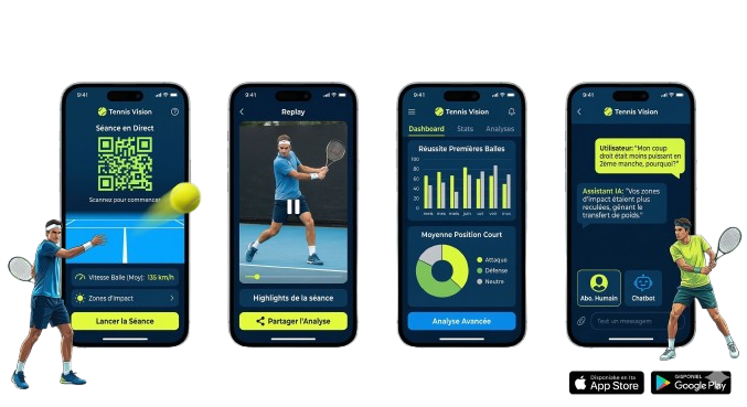 TennisVision App — Séance, Replay, Stats, Coaching