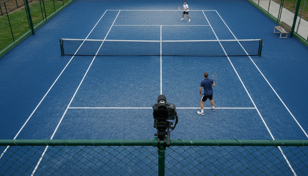 Tennis court camera setup
